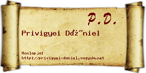 Privigyei Dániel névjegykártya